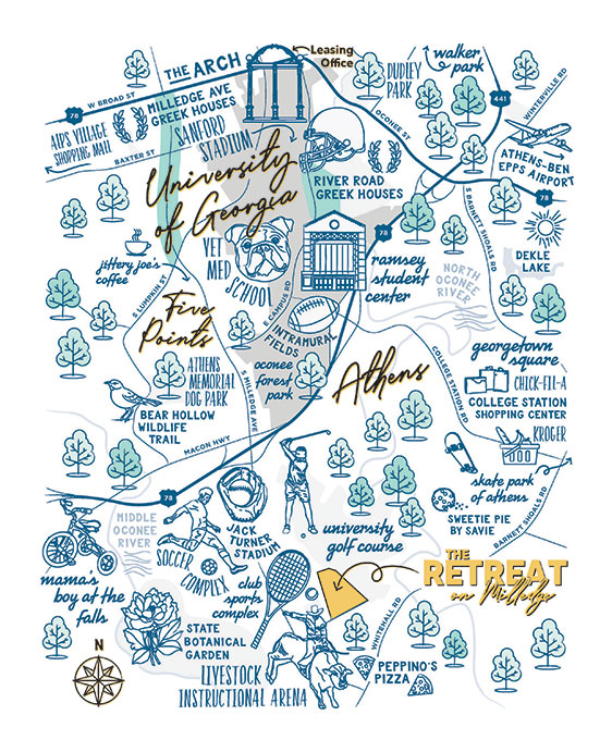 Map of Retreat on Milledge