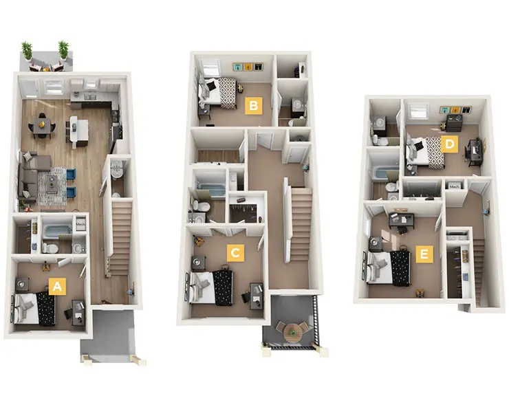 five bedroom apartment