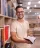 young man at a book store